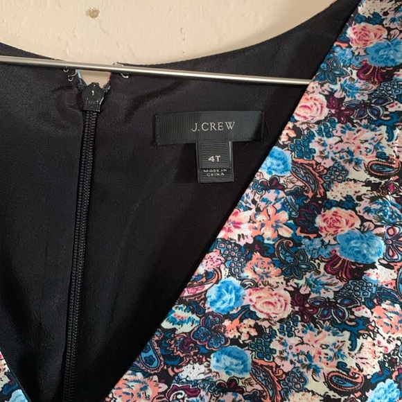 J.CREW RUFFLE-HEM DRESS IN PAISLEY FLORAL SIZE 4T BLACK-MULTI - Picture 8 of 11